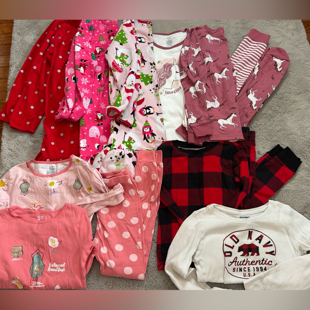 Old Navy, carters Kids Pajama Collection - Red, Pink, White girls